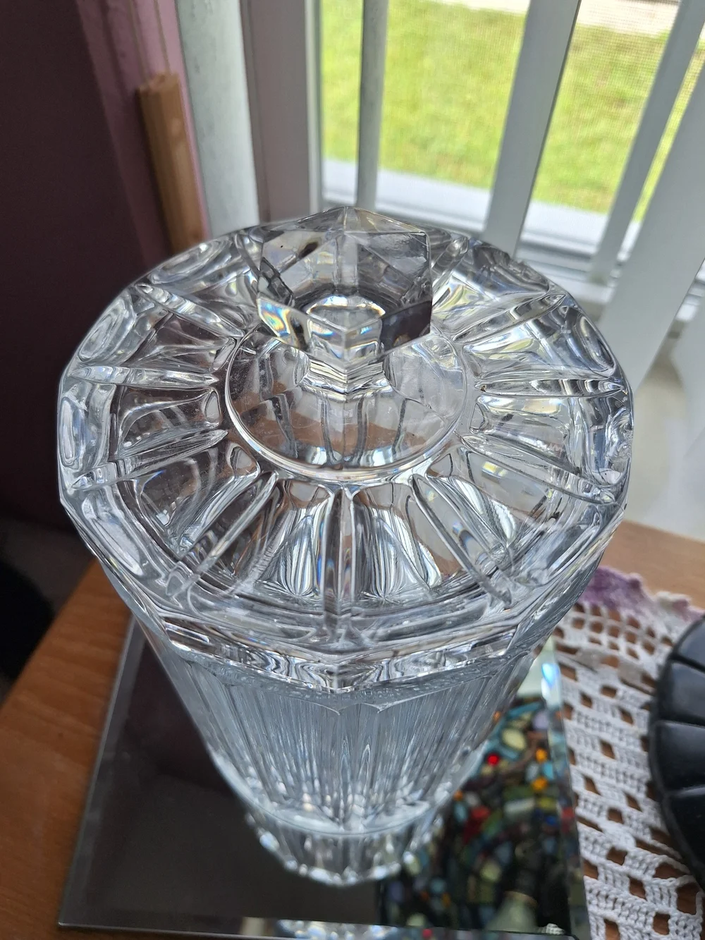 Crystal Bisquit Jar W/Lid - Picture 3 of 12